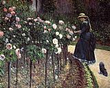 Gustave Caillebotte Paintings - Roses, Garden at Petit Gennevilliers by Gustave Caillebotte